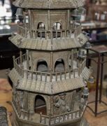 An impressive antique Chinese bronze Wen Chang Stupa pagoda tower, early to mid 18th century, 142cm high - 9