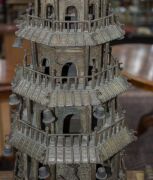 An impressive antique Chinese bronze Wen Chang Stupa pagoda tower, early to mid 18th century, 142cm high - 16