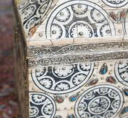 A Russian casket, wood, bone and brass inlaid with turquoise and coral, 19th century, ​​​​​​​50cm high, 68cm wide, 37cm deep - 2