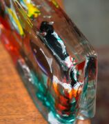 CENEDESE Murano aquarium glass fish block with two fish, by ALFREDO BARBINI, A/F, 13cm high, 23cm wide, 6cm deep - 5