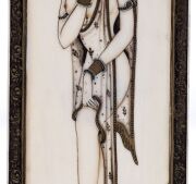An Indian portrait of a lady painted on ivory, 19th/20th century, ​​​​​​​15 x 6cm - 3