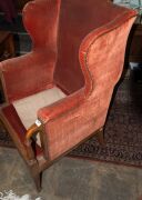 WARING BY GILLOW Ltd. antique mahogany wingback armchair in the Sheraton style, circa 1905, ​​​​​​​115cm high, 69cm across the arms - 6