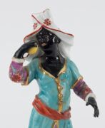 MEISSEN "Blackamoor" antique German porcelain statue, A/F, 19th century, ​​​​​​​14.5cm high - 2