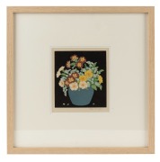 JOHN HALL THORPE (1874-1947), Forget-Me-Nots, woodblock, signed lower right "Hall Thorpe", 18 x 16cm, (framed 43.5 x 43.5cm overall). - 2