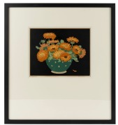 JOHN HALL THORPE (1874-1947), Marigolds, woodblock print, titled lower left; signed in pencil lower right, 23 x 29cm. (framed,59 x 54cm). - 2