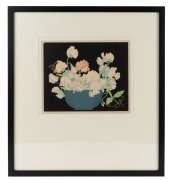 JOHN HALL THORPE (1874-1947) Sweet Peas, woodblock, titled lower left; signed in pencil lower right, 23.5 x 29cm. (framed 59 x 54cm overall). - 2