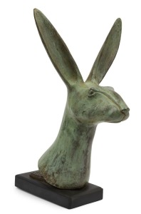 ANTHONY VANDERZWEEP (1960 - ), Hare, cast bronze and steel, signed "A. Vanderzweep", ​​​​​​​31.5cm high