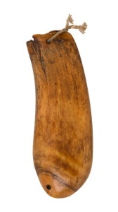 TABUA Fijian chieftain's whale tooth pendant, 19th century, an impressive early example with lustrous patina, 14cm long