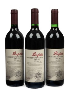 PENFOLDS BIN 707 cabernet sauvignon, 1996 vintage, 750ml, (3 bottles)