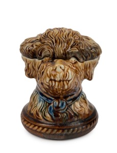 BENDIGO pottery dog tobacco jar, 19th century, 14cm high