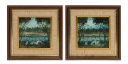 KEVIN CHARLES (PRO) HART (1928-2006), I.) Swamp Bird I. II.) Swamp Bird II. oil on board, both signed lower left "Pro Hart", 15 x 15cm each, 24 x 24cm each overall