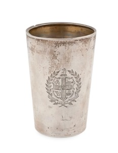 "MELBOURNE AMATEUR REGATTA, MAIDEN EIGHTS, 1919", Australian silver beaker trophy, stamped "McBEAN, STG, SILVER", ​​​​​​​11cm high, 214 grams