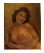 ARTIST UNKNOWN (Australian school), (female nude), oil on panel, ​​​​​​​30 x 23.5cm, 31 x 24.5cm