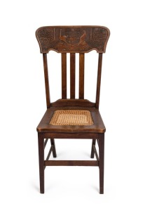 "ADVANCE AUSTRALIA" Federation chair in blackwood, late 19th century, 