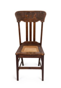 "ADVANCE AUSTRALIA" Federation chair in blackwood, late 19th century,