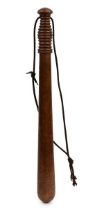 POLICE TRUNCHEON, turned hardwood with broad arrow stamp, 19th century, 43cm long