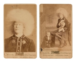 T.F. CHUCK of Ballarat: Two cartes-de visite of an albino violinist, 19th century,