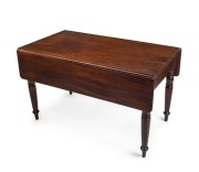 An early Colonial Australian cedar drop-leaf supper table, New South Wales origin, circa 1835, 72cm high, 68cm wide (extends to 117cm), 120cm deep