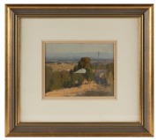 WILLIAM RUBERY BENNETT (1893-1987), Eastwood, circa 1945-1950, oil on board, signed lower left "Rubery Bennett", ​​​​​​​15 x 20cm, 37 x 40cm overall