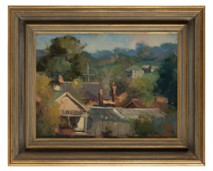 MAXWELL WILKS (1944 - ), Warrandyte, oil on canvas, signed lower right "Maxwell Wilks", ​​​​​​ ​​​​​​​29 x 39cm, 45 x 54cm overall