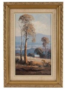 LEON HANSON (1918-2011), Landscape, Victoria, oil on board, signed lower right "Leon Hanson", ​​​​​​​49 x 29cm, 67 x 47cm overall
