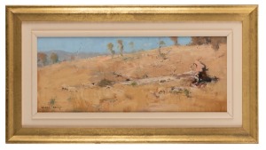 KASEY SEALY (1961 - ), Golden Hillside, Taggerty, oil on board, signed lower left "Kasey Sealy", ​​​​​​​24 x 61cm, 45 x 81cm overall