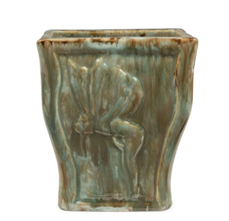 A.E. COOPER "Fairy" vase with Mashman style glaze, ​​​​​​​14cm high