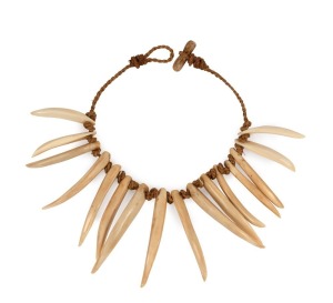 WASEKASEKA Fijian chieftain's whale tooth necklace, 19th century. Acquired in New Zealand and restrung in the late 1960's. Provenance Private Collection, Victoria.