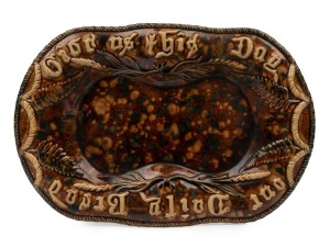 WILSON & RIDGE (Yarraville Pottery, Footscray), pottery bread plate, circa 1877-1895, rare. 36 x 24cm