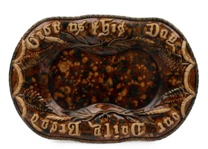 WILSON & RIDGE (Yarraville Pottery, Footscray), pottery bread plate, circa 1877-1895, rare. ​​​​​​​36 x 24cm