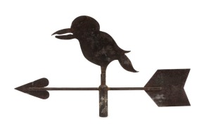 An antique Australian kookaburra weathervane top, 19th/20th, 22 x 38cm