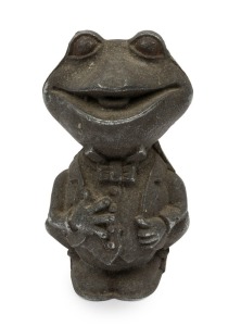 FREDDO FROG cast metal statue, mid 20th century, 16cm high