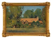 THEODORE PENLEIGH BOYD (attributed), (1890-1923), (country manor, Frankston), oil on card, ​​​​​​​18 x 27cm, 24 x 33cm overall