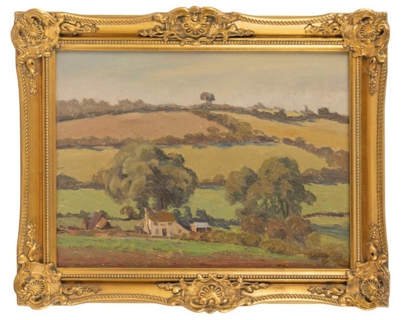 ARTIST UNKNOWN, French landscape, oil on canvas board, title and possible artist details verso, 29 x 39cm, 41 x 50cm overall