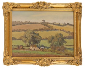 ARTIST UNKNOWN, French landscape, oil on canvas board, title and possible artist details verso, 29 x 39cm, 41 x 50cm overall