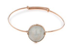 LAWRENCE of Melbourne antique 9ct rose gold bangle set with Mabé pearl, early 20th century, ​​​​​​​6.5cm wide