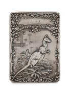 Kangaroo ink blotter, English sterling silver, made in Birmingham, circa 1908, ​​​​​​​10cm wide - 2