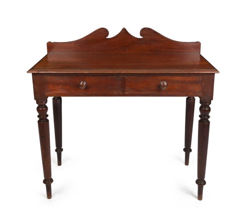 An antique Australian pit sawn cedar hall table with two drawers, New South Wales origin, 19th century, ​​​​​​​90cm high, 91cm wide, 46cm deep