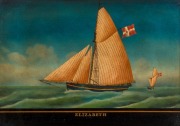 Five Chinese reverse glass painting ship portraits, titled "SPINAWAY", "THE GREAT REPUBLIC", "JOANNE", "THE IRON STAEM SHIP GREAT BRITAIN", and " ELIZABETH", ​​​​​​​40 x 58cm each, 52 x 70cm each overall  - 5