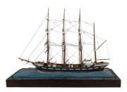 LOCH BROOM antique model tallship with four masts and rigging, 19th century, ​​​​​​​63cm high, 89cm long