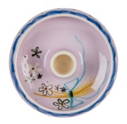 MARTIN BOYD & CHARLES BLACKMAN pottery candle holder with pink glaze and floral painted decoration, incised "MR. Martin Boyd, Australia. C.B.", ​​​​​​​10.5cm diameter - 2