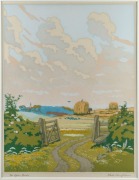 JOHN HALL THORPE (1874-1947), The Open Gate, woodblock, titled lower left; signed in pencil lower right, 36 x 27.5cm, (framed 54 x 43cm overall).