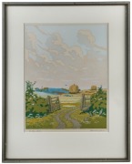 JOHN HALL THORPE (1874-1947), The Open Gate, woodblock, titled lower left; signed in pencil lower right, 36 x 27.5cm, (framed 54 x 43cm overall). - 2