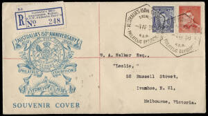 Mixed group; 1929-53 First Flight covers x10 incl 22 May 1931 (AAMC.206) Aust. - England KLM flight; 1934-56 Philatelic Exhibitions range, x29 incl. registered and various manufacturers; Scout Jamborees x7 incl. 1952 Greystanes registered; 1947-56, commem
