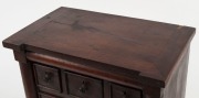 An antique apprentice chest of drawers, cedar, mahogany and pine, 19th century, 37.5cm high, 34cm wide, 22cm deep - 3