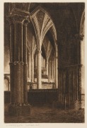 ERNEST EDWIN ABBOTT [1888 - 1973] I.) Cathedral in Ruins, II.) The High Altar, St. Pauls, III.) Ely Cathedral, IV.) The Dark Entry, Canterbury, V.) Cathedral Interior, Vi.) Avon River, VII.) The Old Brig O'Balgowrie, etchings, circa 1930s, all authenticat - 3