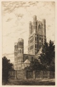 ERNEST EDWIN ABBOTT [1888 - 1973] I.) Cathedral in Ruins, II.) The High Altar, St. Pauls, III.) Ely Cathedral, IV.) The Dark Entry, Canterbury, V.) Cathedral Interior, Vi.) Avon River, VII.) The Old Brig O'Balgowrie, etchings, circa 1930s, all authenticat - 4