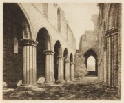 ERNEST EDWIN ABBOTT [1888 - 1973] I.) Cathedral in Ruins, II.) The High Altar, St. Pauls, III.) Ely Cathedral, IV.) The Dark Entry, Canterbury, V.) Cathedral Interior, Vi.) Avon River, VII.) The Old Brig O'Balgowrie, etchings, circa 1930s, all authenticat - 7