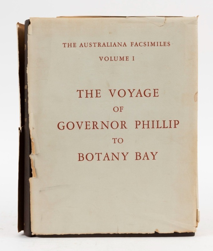 GOVERNOR ARTHUR PHILLIP, "The Voyage of Governor Phillip to Botany Bay...", The 1950 facsimile edition of the 1789 original, [Georgian House, Melbourne, 1950] #425 of 1000. Excellent condition, with defective d/j.