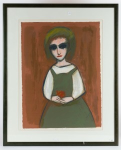 ROBERT HENRY DICKERSON (1924 - 2015), Girl with flowers, screenprint, titled, editioned 7/40 and signed in lower margin, 76 x 56cm; framed 102 x 82cm.